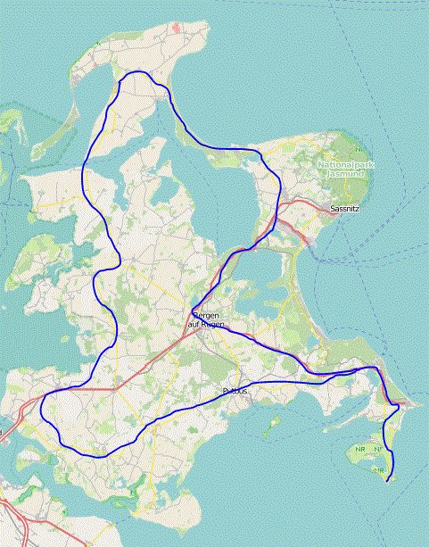 Karte Rügen