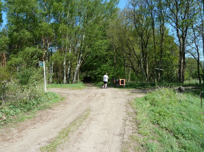 Radwegkreuzung hinter Trend